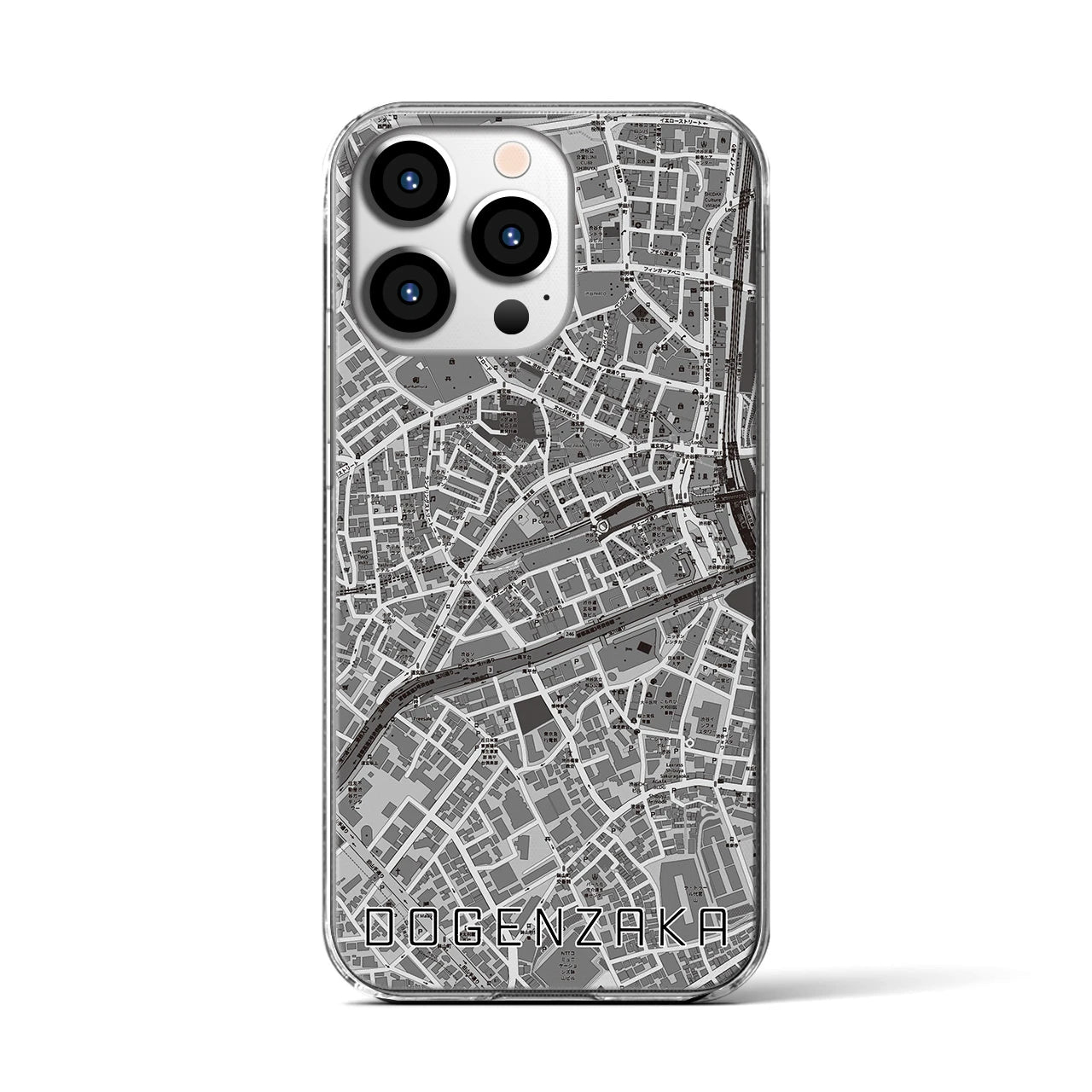 【道玄坂(東京都)】地図柄iPhoneケース(クリアタイプ)