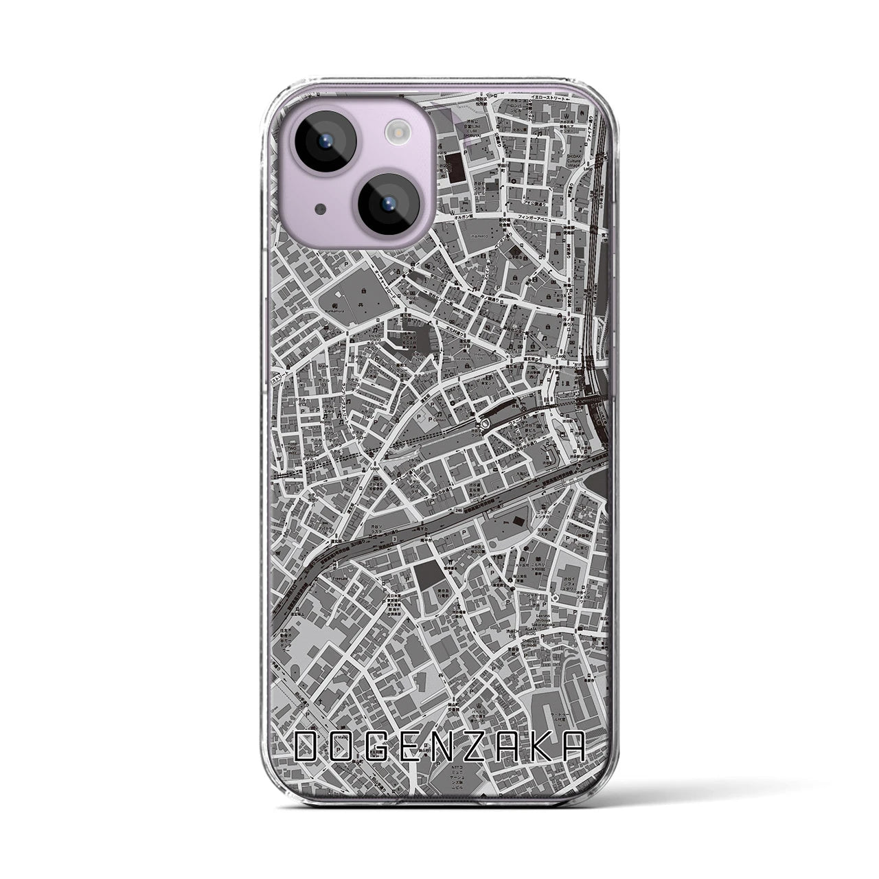 【道玄坂(東京都)】地図柄iPhoneケース(クリアタイプ)