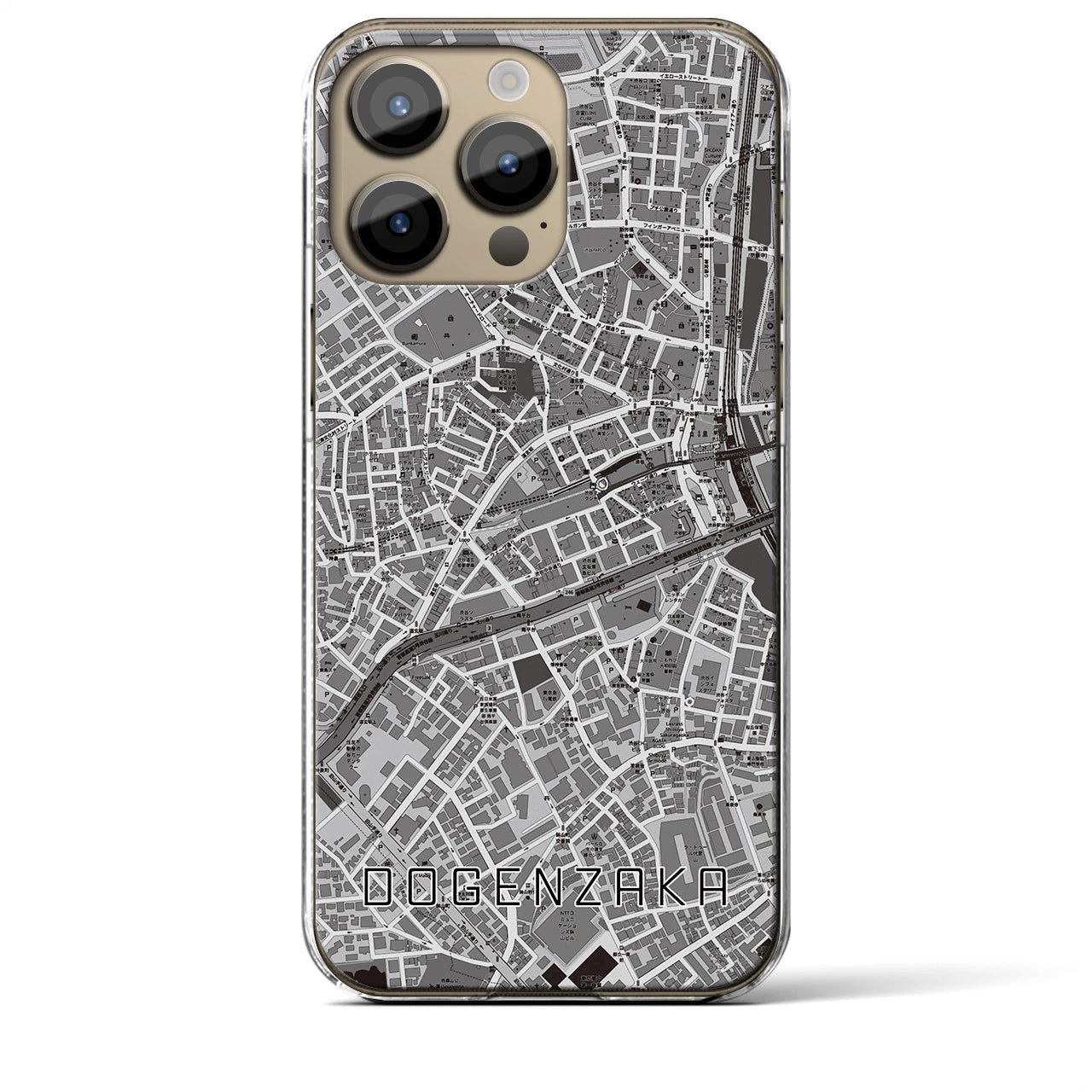 【道玄坂(東京都)】地図柄iPhoneケース(クリアタイプ)