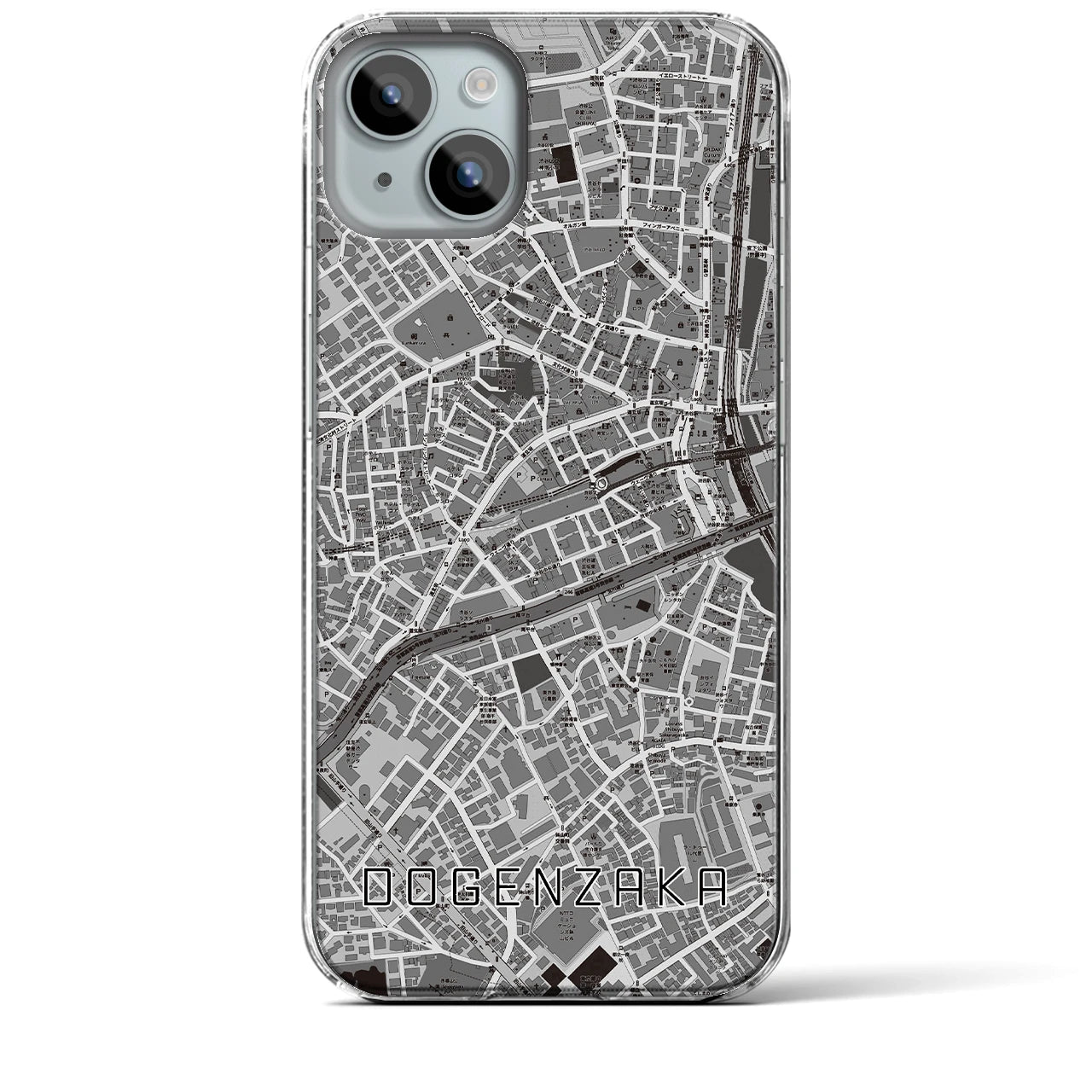 【道玄坂(東京都)】地図柄iPhoneケース(クリアタイプ)
