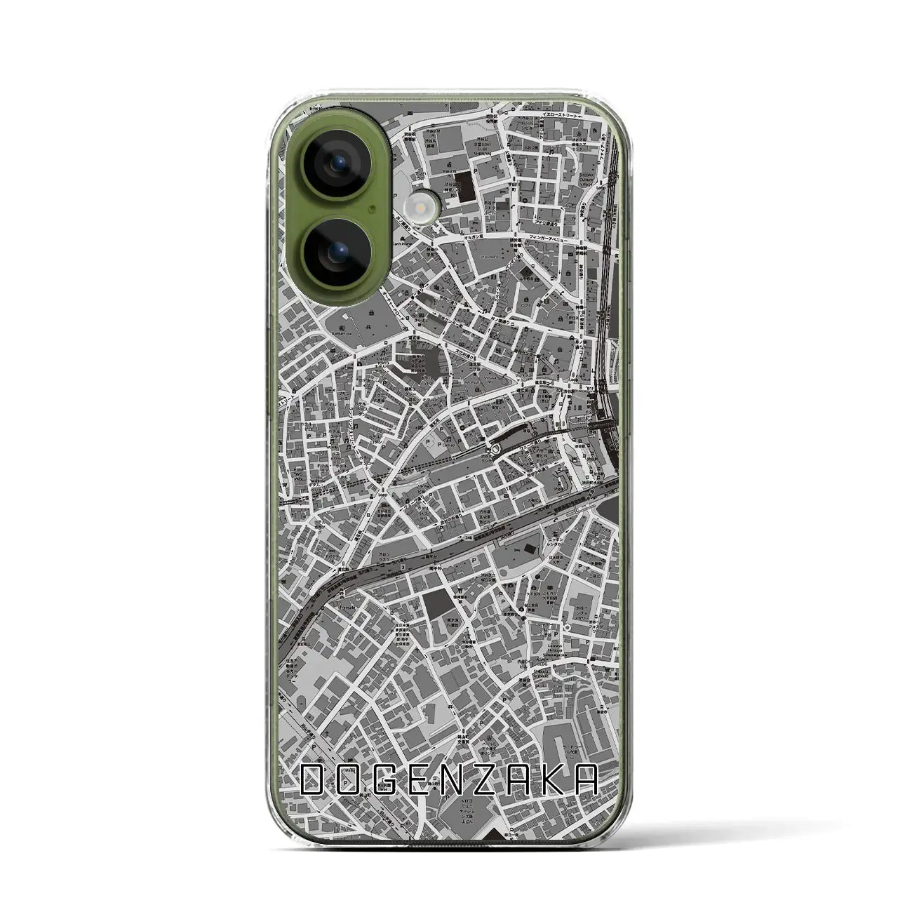 【道玄坂(東京都)】地図柄iPhoneケース(クリアタイプ)