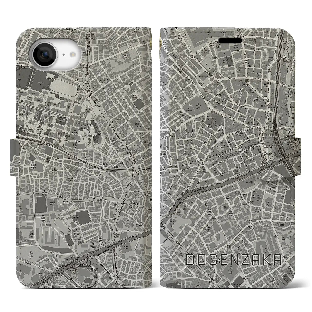 【道玄坂(東京都)】地図柄iPhoneケース(手帳タイプ)