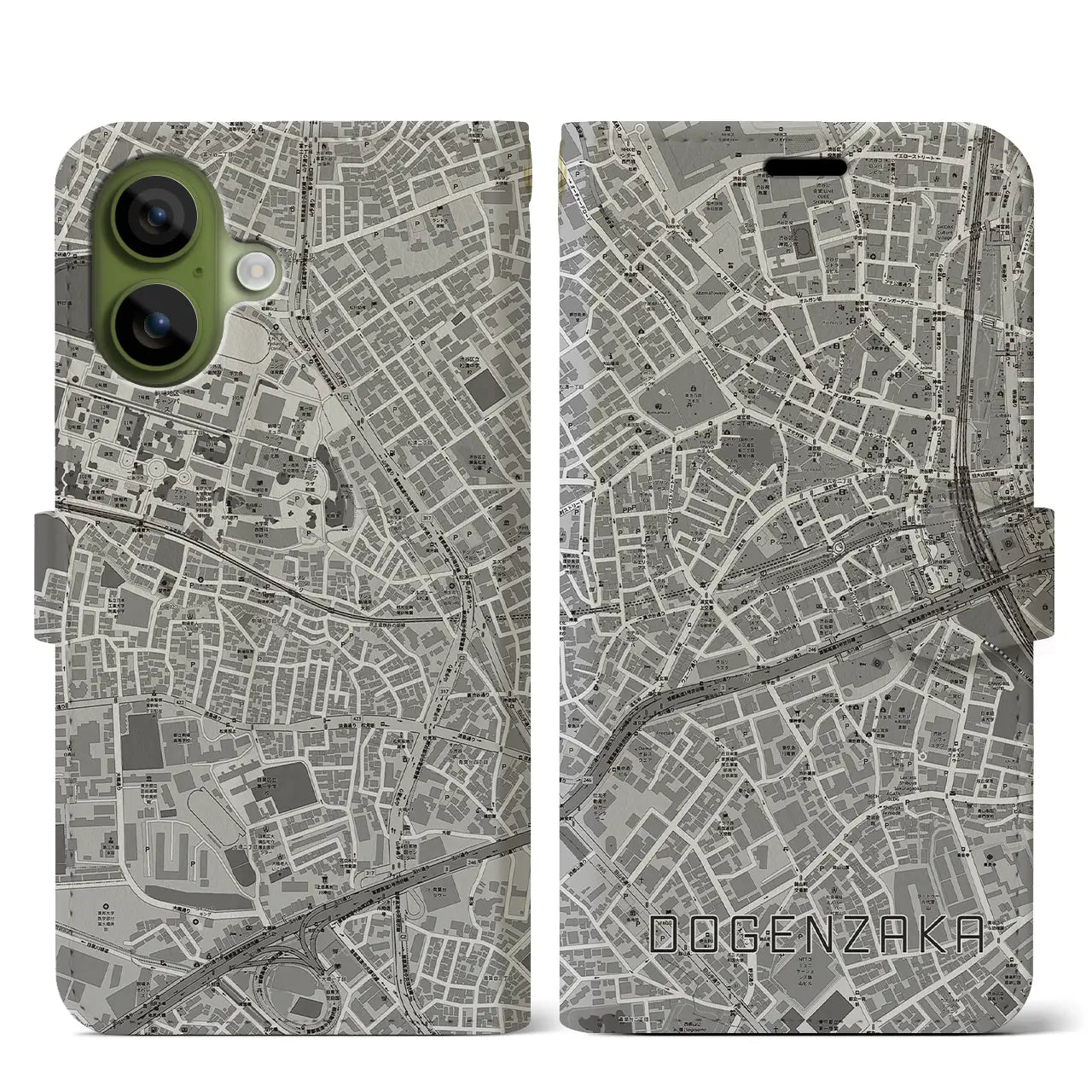 【道玄坂(東京都)】地図柄iPhoneケース(手帳タイプ)