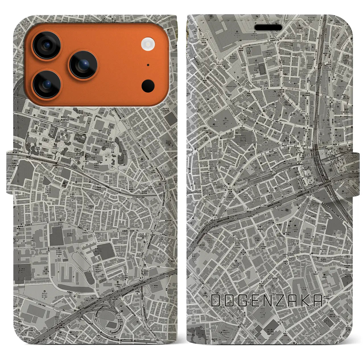 【道玄坂(東京都)】地図柄iPhoneケース(手帳タイプ)