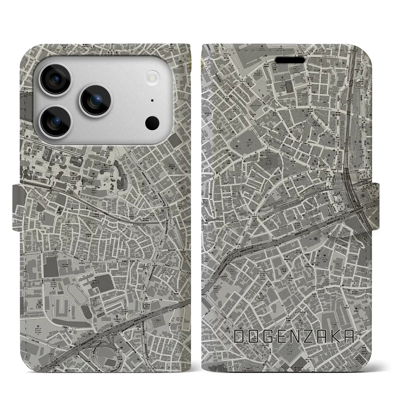 【道玄坂(東京都)】地図柄iPhoneケース(手帳タイプ)