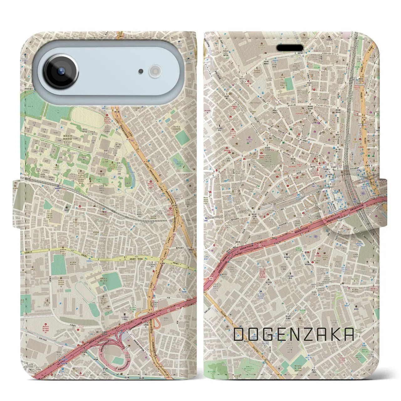 【道玄坂(東京都)】地図柄iPhoneケース(手帳タイプ)