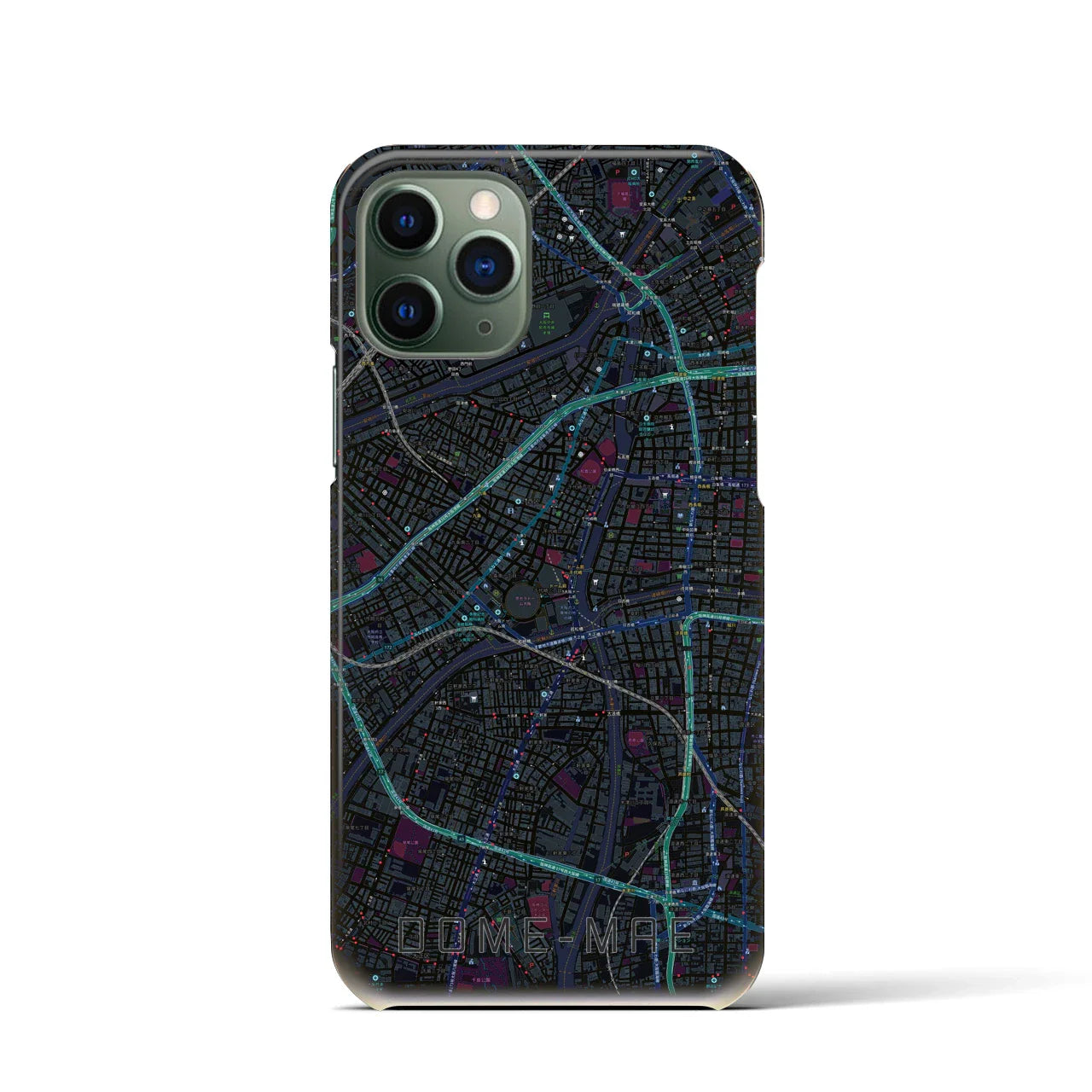 【ドーム前(大阪府)】地図柄iPhoneケース(バックカバータイプ)