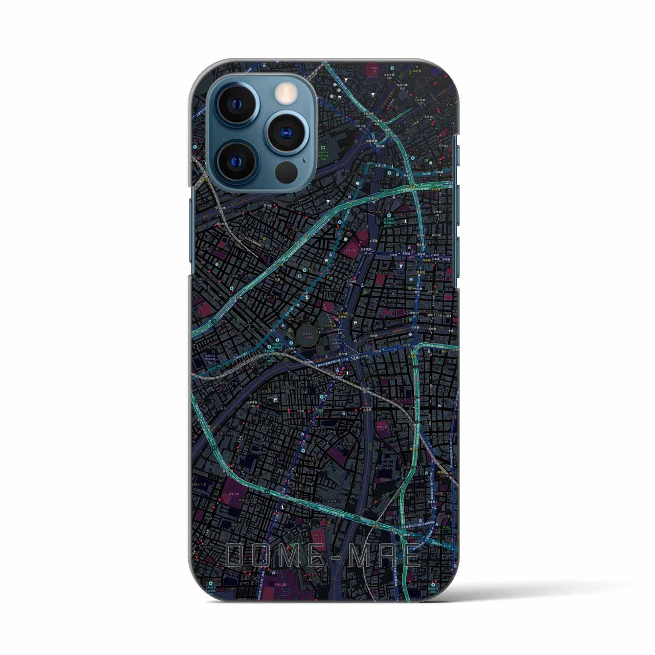 【ドーム前(大阪府)】地図柄iPhoneケース(バックカバータイプ)