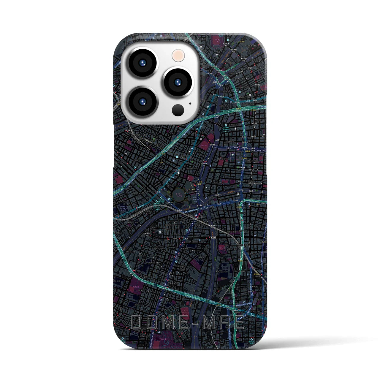 【ドーム前(大阪府)】地図柄iPhoneケース(バックカバータイプ)