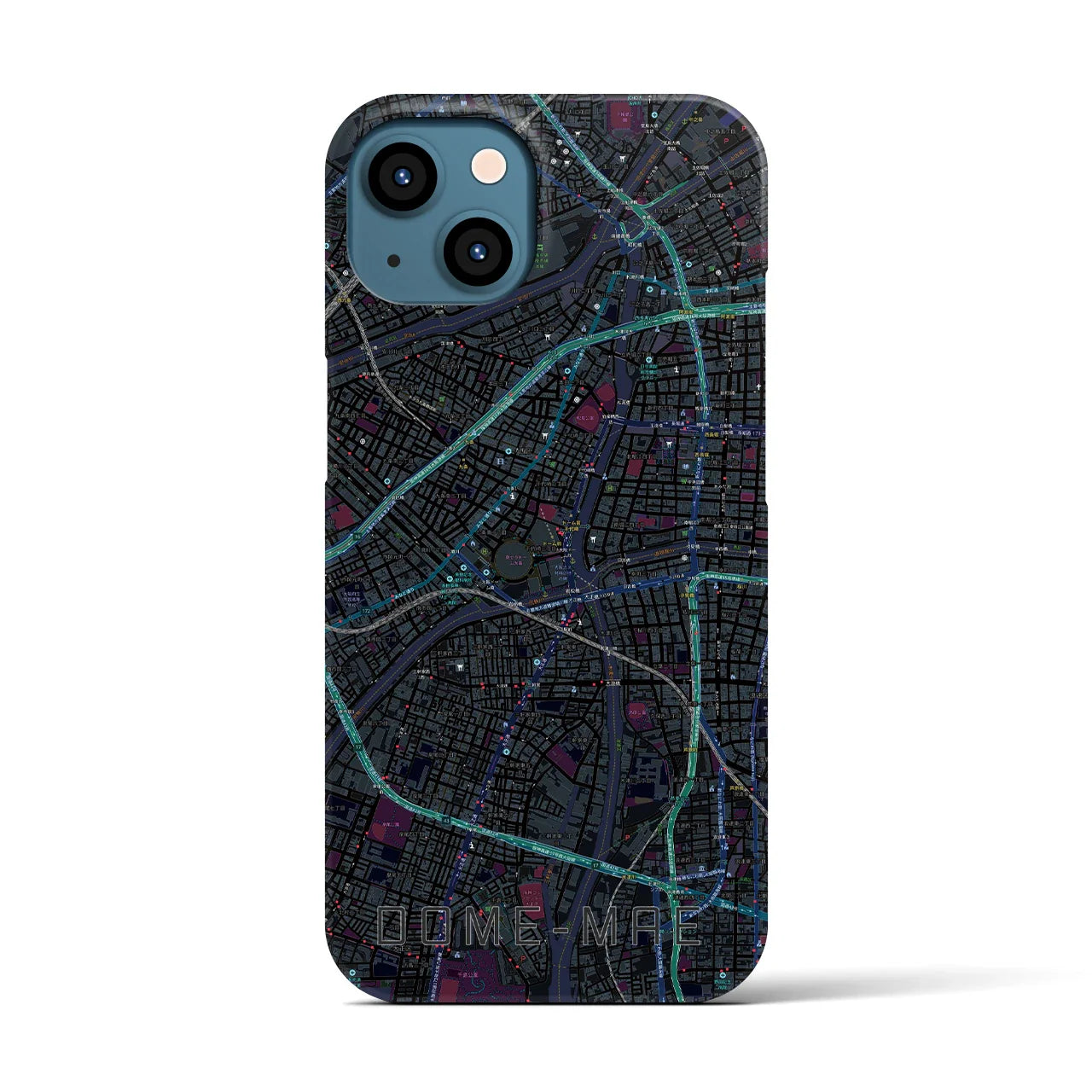 【ドーム前(大阪府)】地図柄iPhoneケース(バックカバータイプ)
