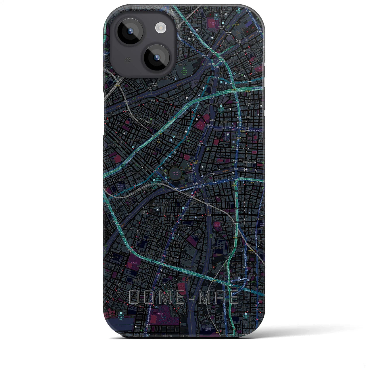 【ドーム前(大阪府)】地図柄iPhoneケース(バックカバータイプ)