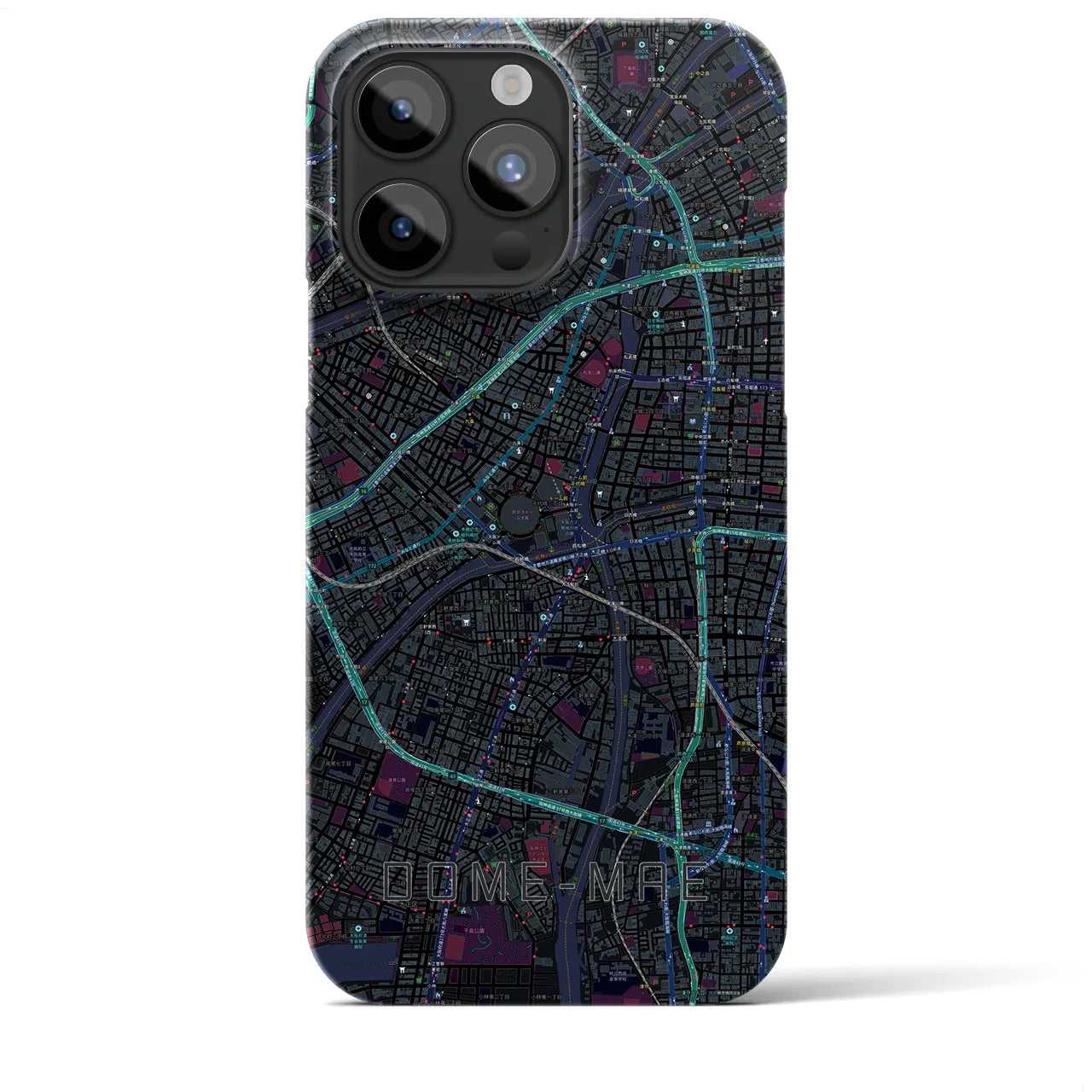 【ドーム前(大阪府)】地図柄iPhoneケース(バックカバータイプ)