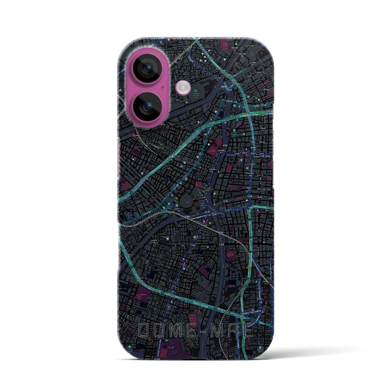 【ドーム前(大阪府)】地図柄iPhoneケース(バックカバータイプ)