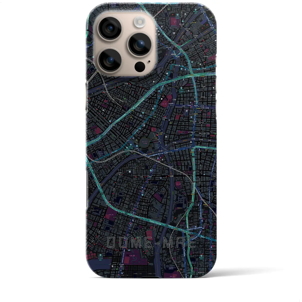 【ドーム前(大阪府)】地図柄iPhoneケース(バックカバータイプ)
