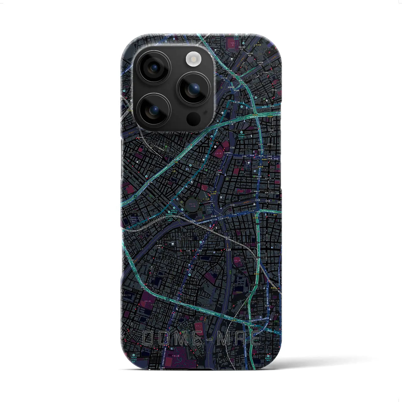 【ドーム前(大阪府)】地図柄iPhoneケース(バックカバータイプ)