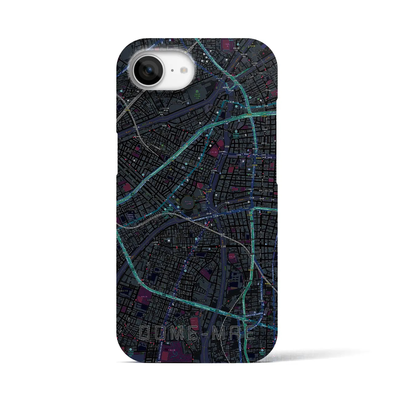 【ドーム前(大阪府)】地図柄iPhoneケース(バックカバータイプ)