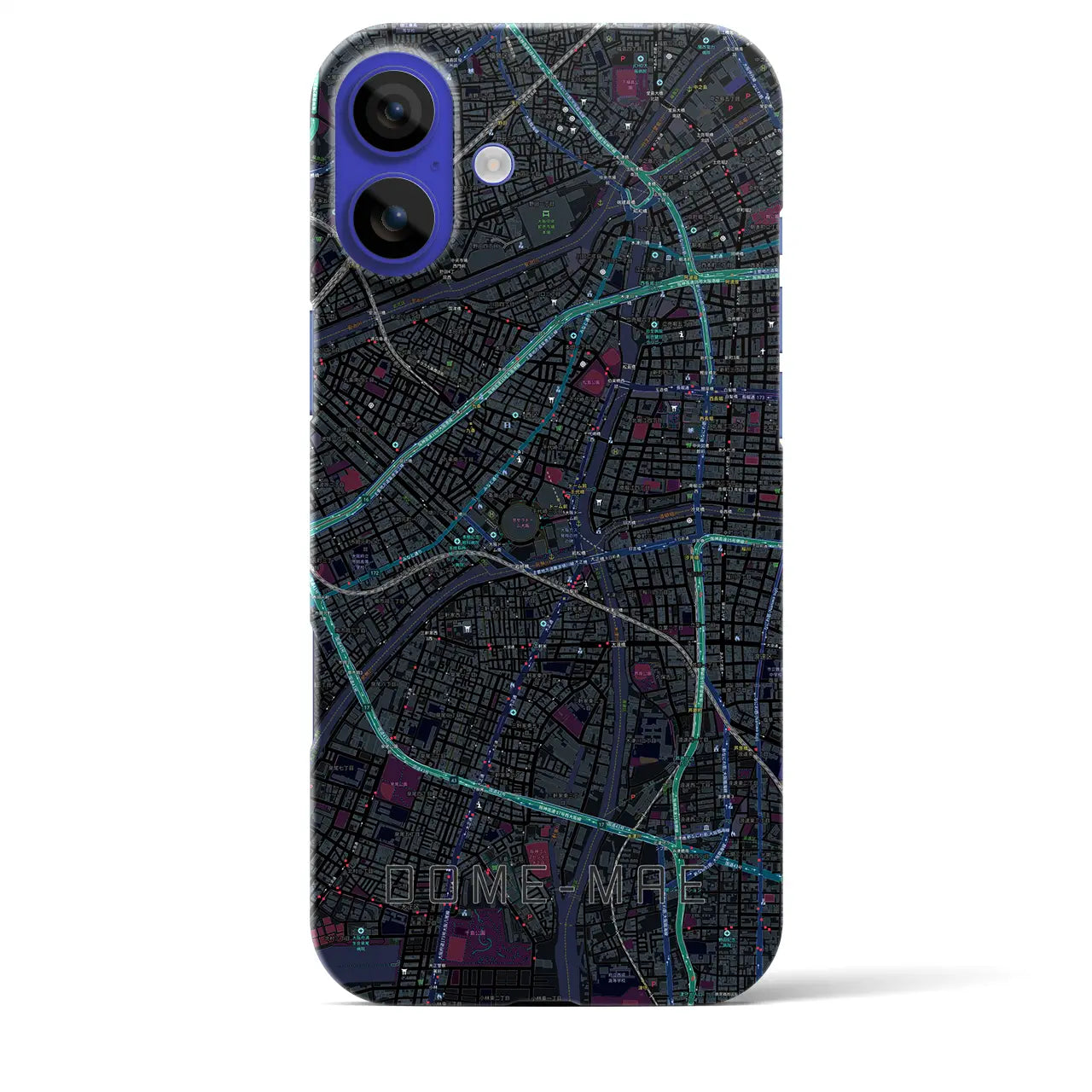 【ドーム前(大阪府)】地図柄iPhoneケース(バックカバータイプ)