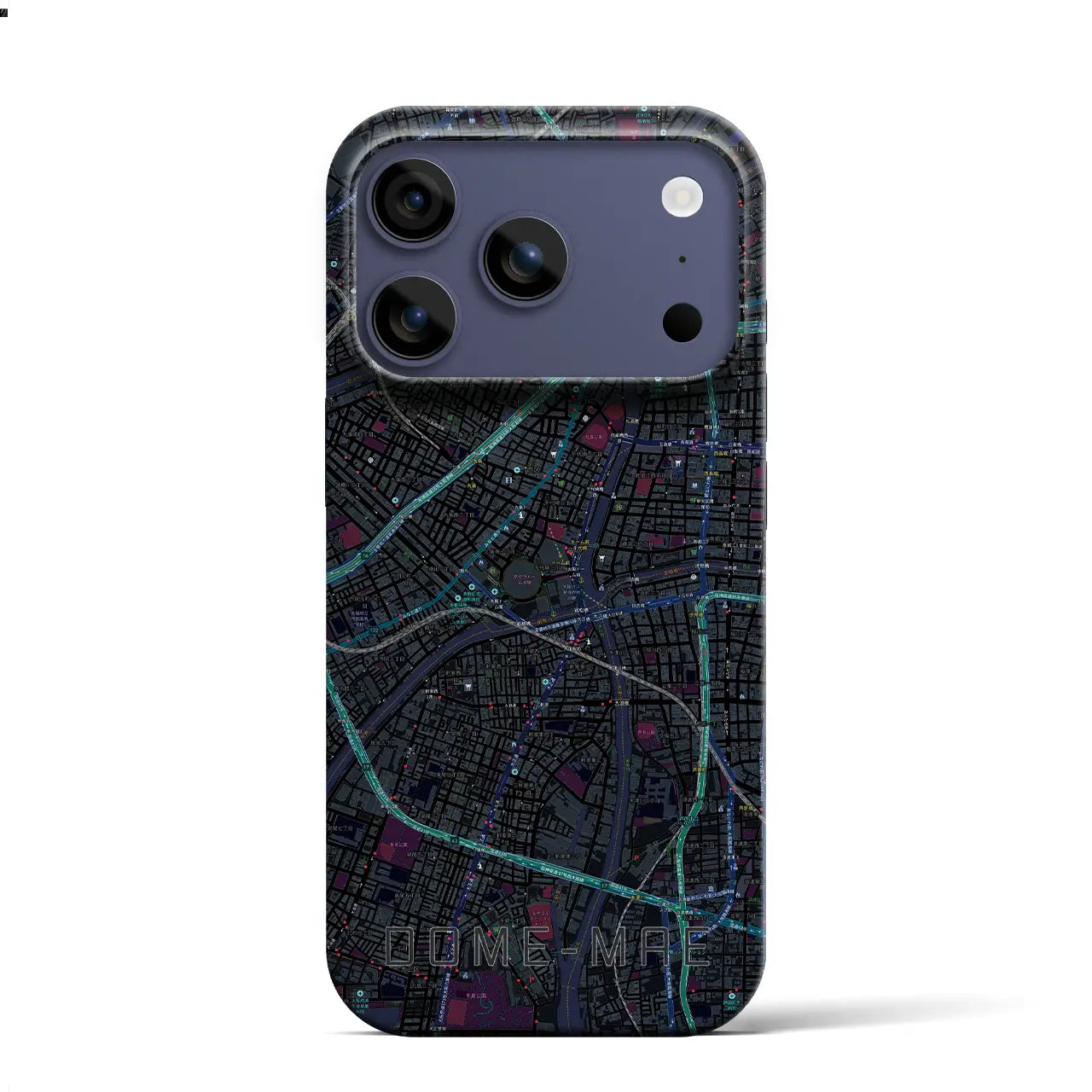 【ドーム前(大阪府)】地図柄iPhoneケース(バックカバータイプ)