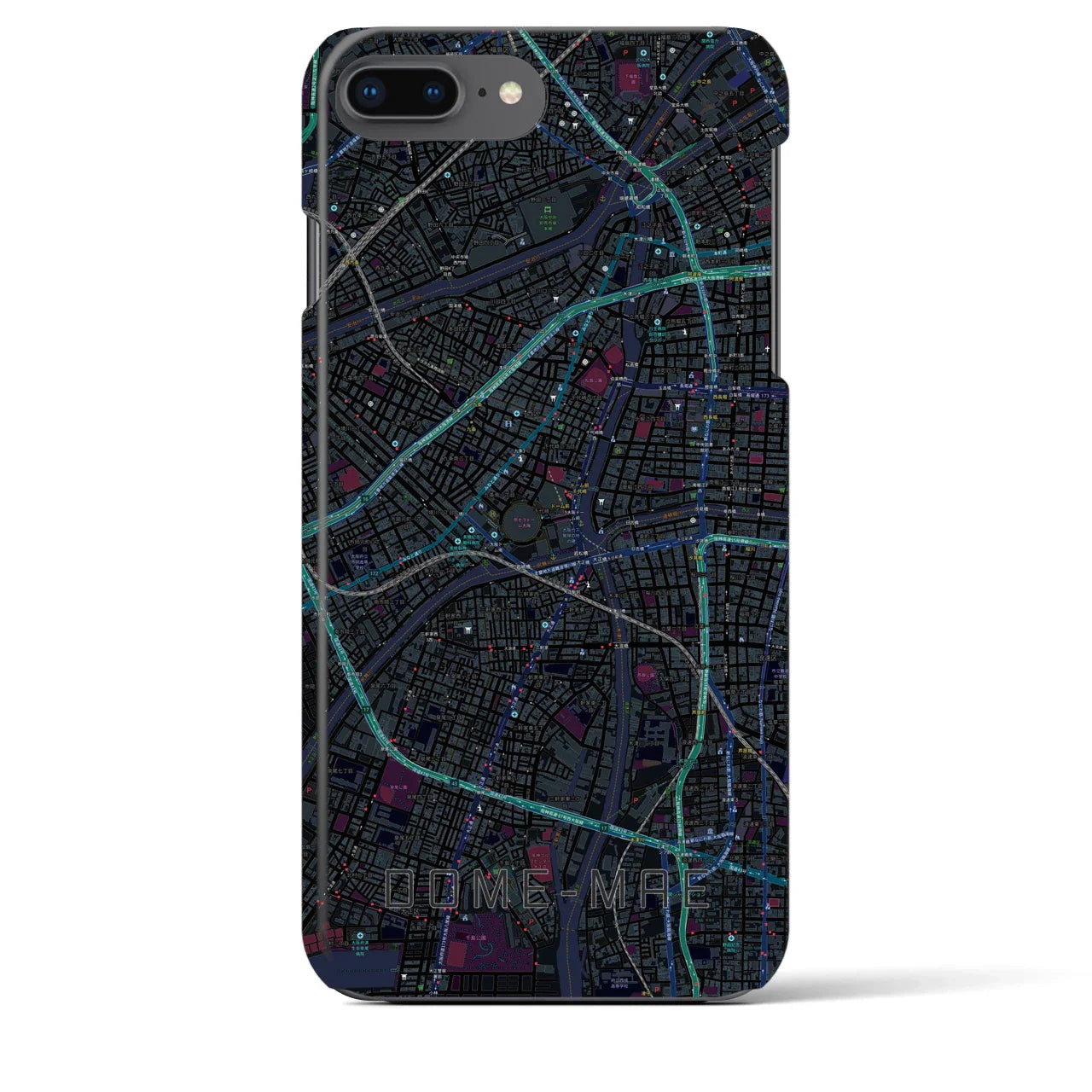 【ドーム前(大阪府)】地図柄iPhoneケース(バックカバータイプ)