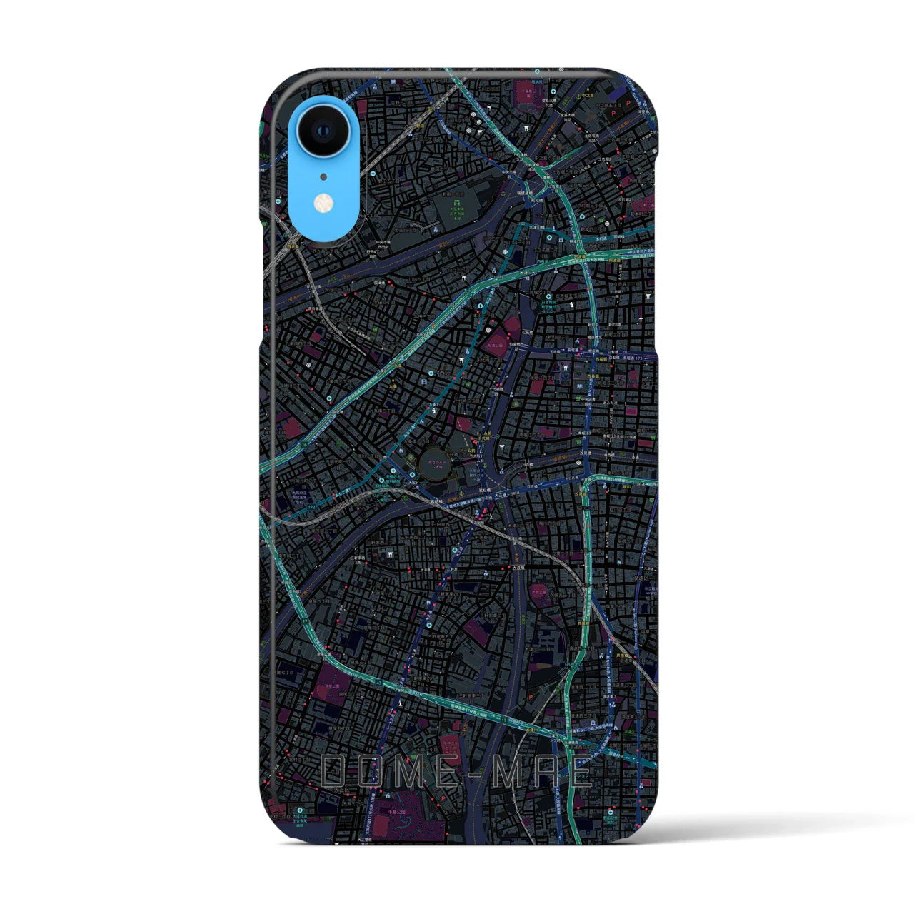 【ドーム前(大阪府)】地図柄iPhoneケース(バックカバータイプ)