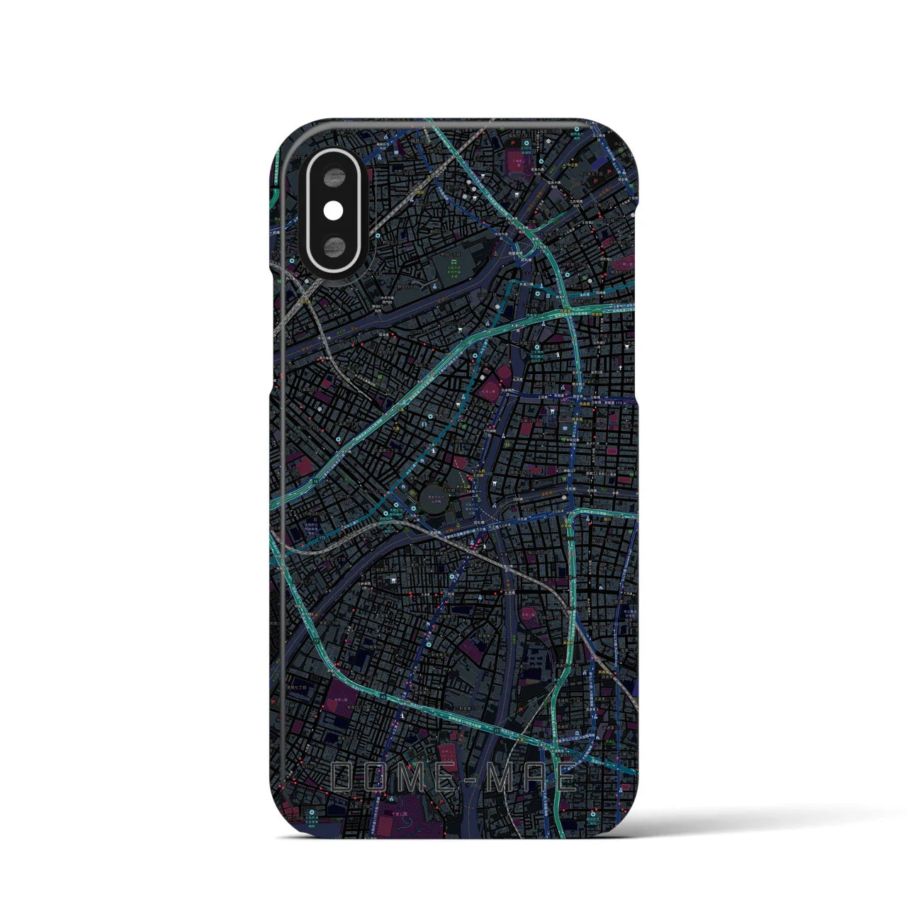 【ドーム前(大阪府)】地図柄iPhoneケース(バックカバータイプ)