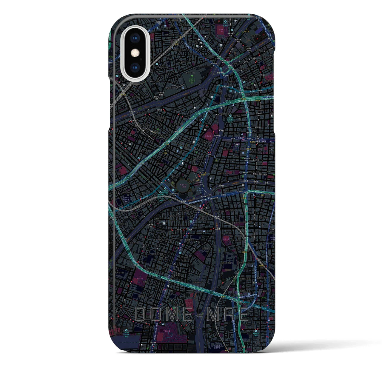 【ドーム前(大阪府)】地図柄iPhoneケース(バックカバータイプ)