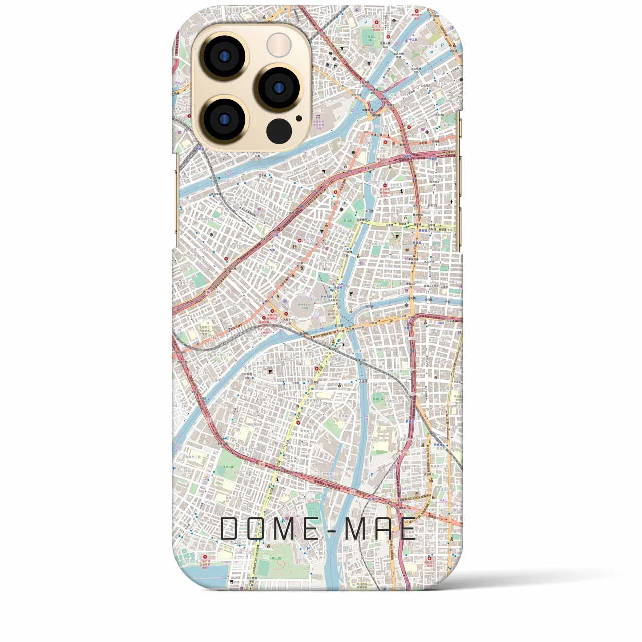 【ドーム前(大阪府)】地図柄iPhoneケース(バックカバータイプ)