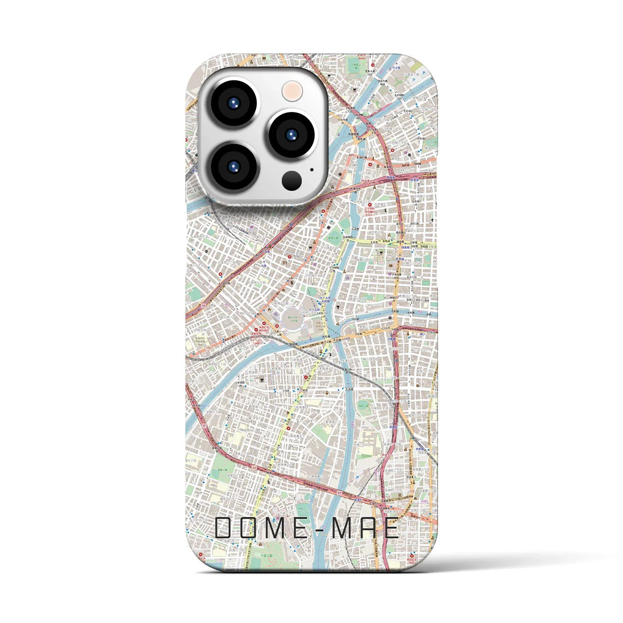 【ドーム前(大阪府)】地図柄iPhoneケース(バックカバータイプ)