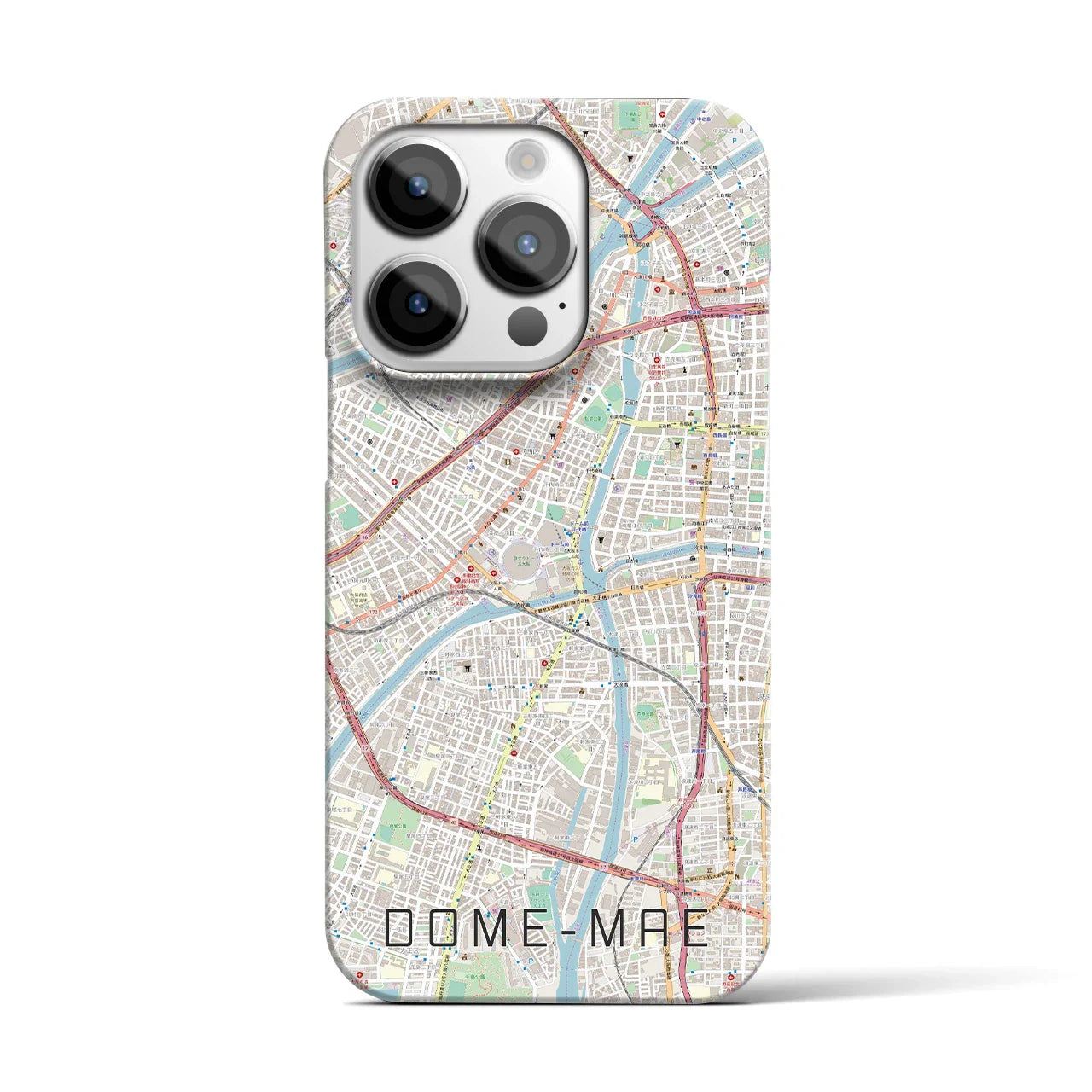 【ドーム前(大阪府)】地図柄iPhoneケース(バックカバータイプ)