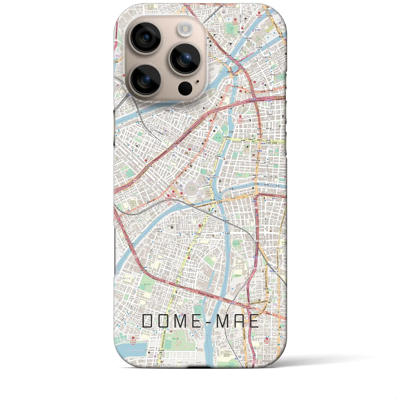 【ドーム前(大阪府)】地図柄iPhoneケース(バックカバータイプ)