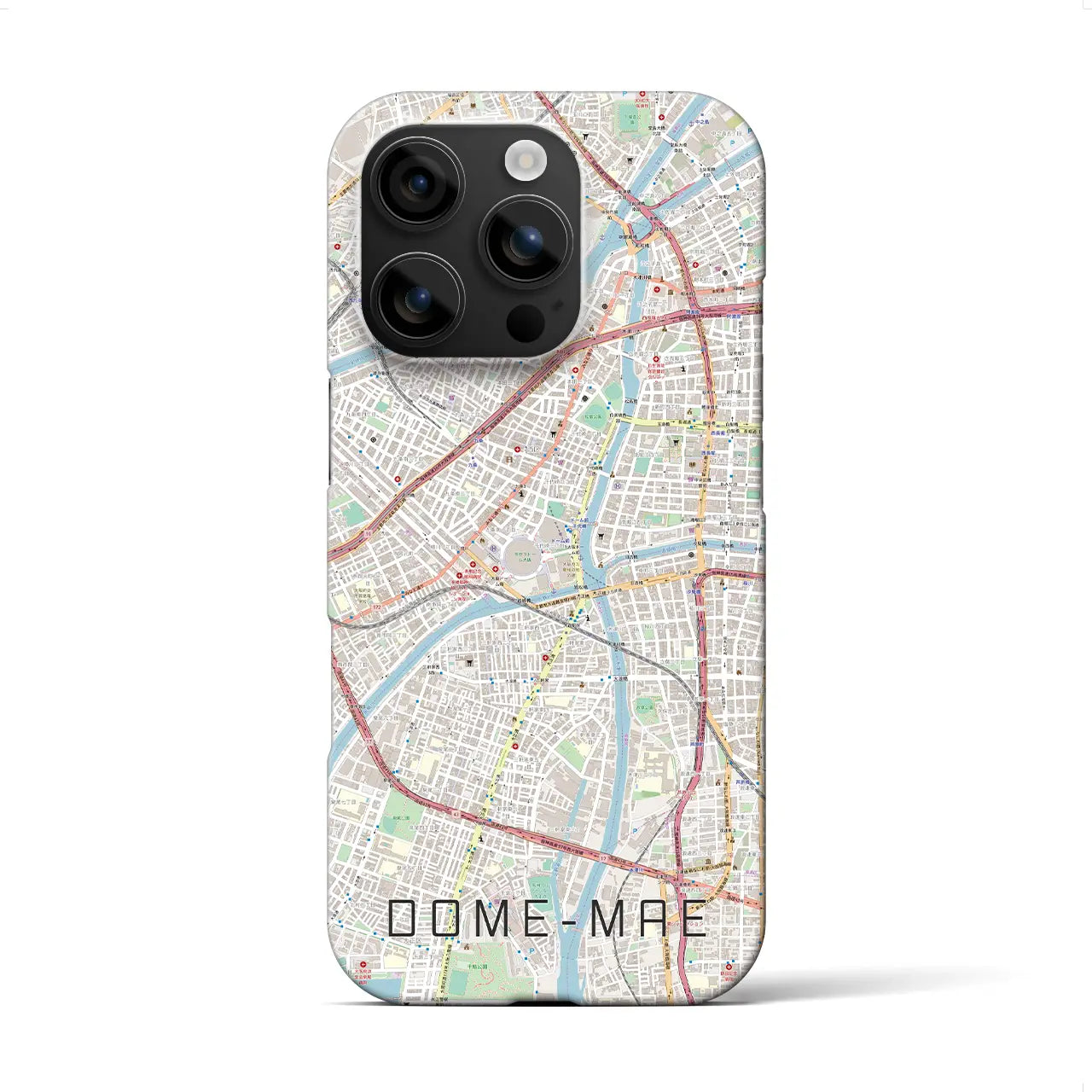 【ドーム前(大阪府)】地図柄iPhoneケース(バックカバータイプ)