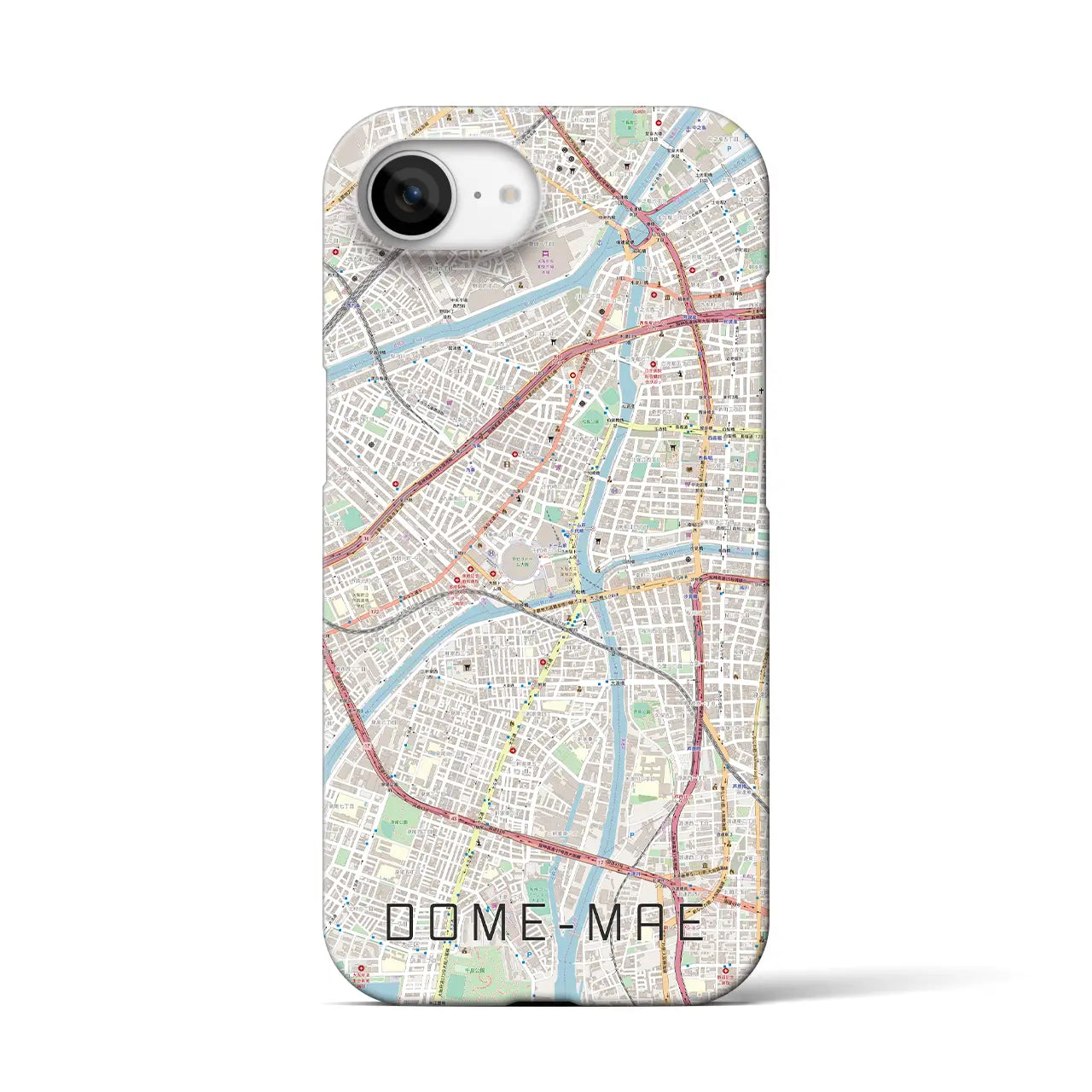 【ドーム前(大阪府)】地図柄iPhoneケース(バックカバータイプ)