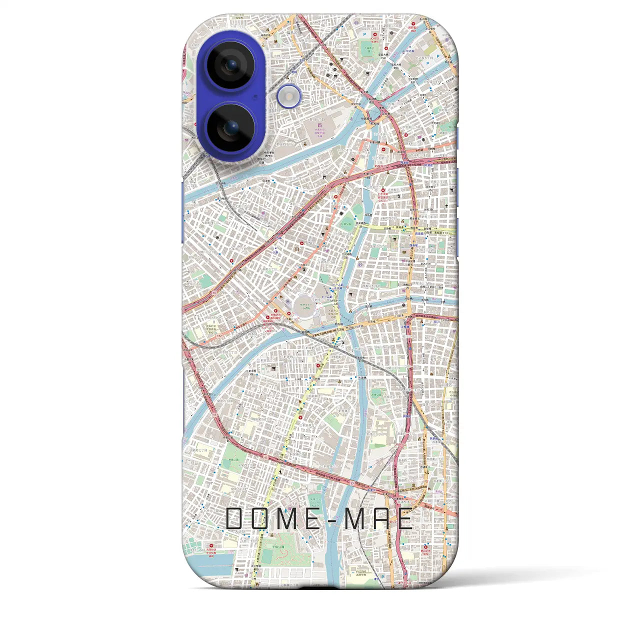 【ドーム前(大阪府)】地図柄iPhoneケース(バックカバータイプ)