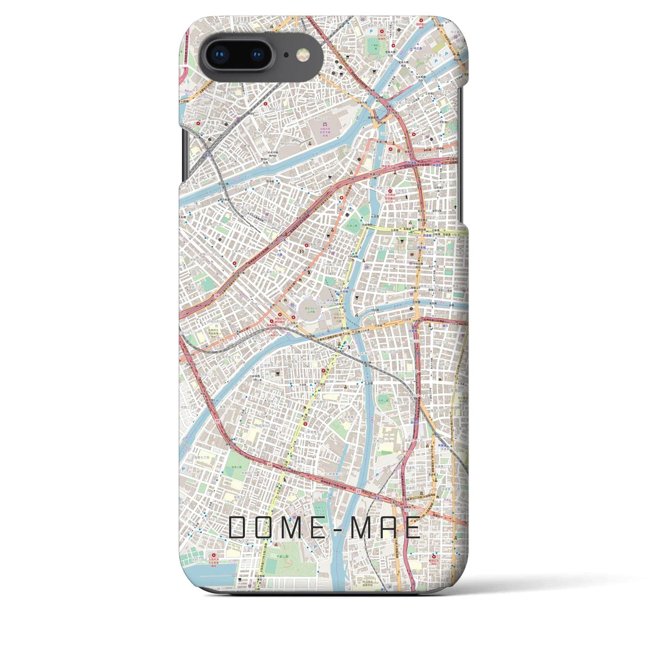 【ドーム前(大阪府)】地図柄iPhoneケース(バックカバータイプ)