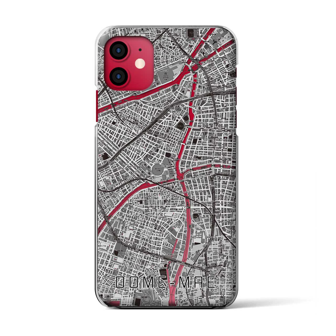 【ドーム前(大阪府)】地図柄iPhoneケース(クリアタイプ)