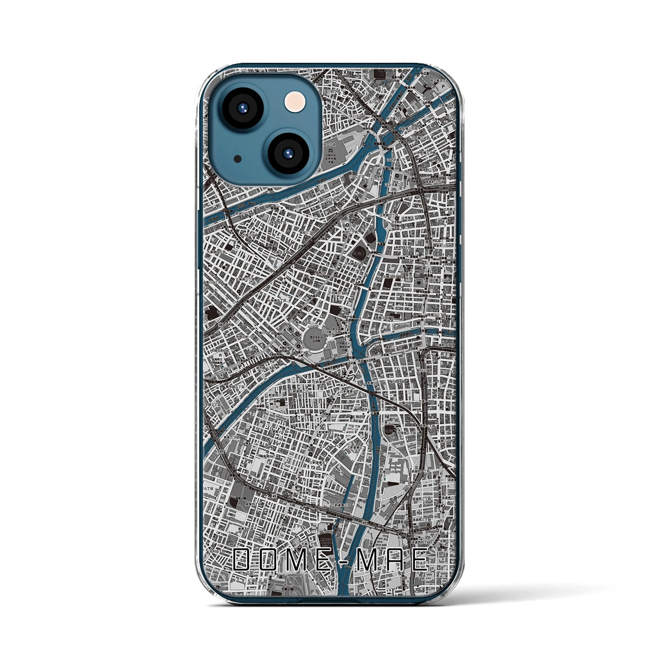 【ドーム前(大阪府)】地図柄iPhoneケース(クリアタイプ)