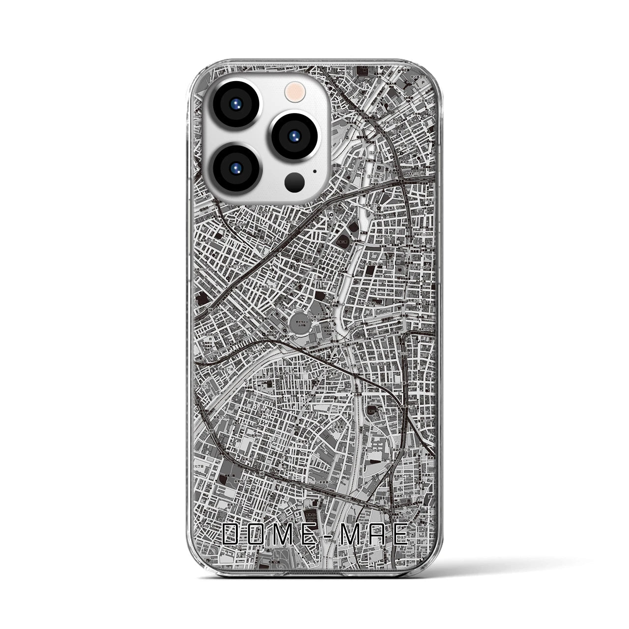 【ドーム前(大阪府)】地図柄iPhoneケース(クリアタイプ)