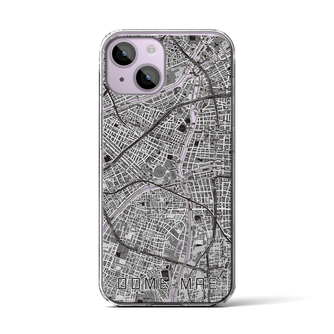 【ドーム前(大阪府)】地図柄iPhoneケース(クリアタイプ)