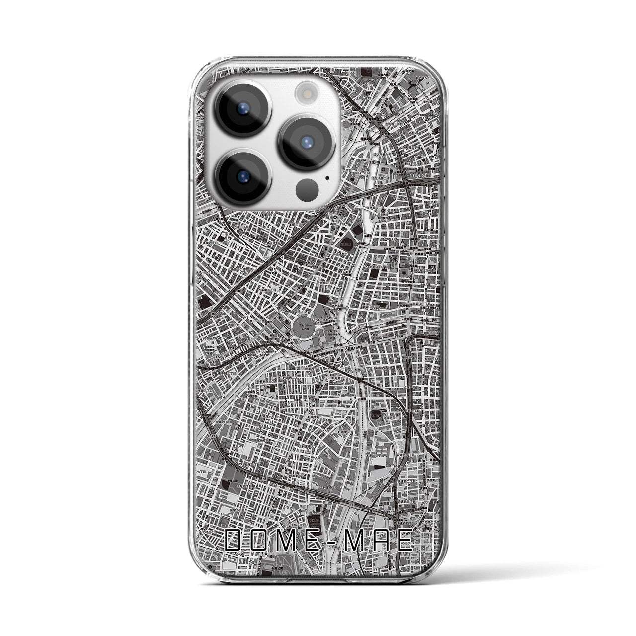 【ドーム前(大阪府)】地図柄iPhoneケース(クリアタイプ)