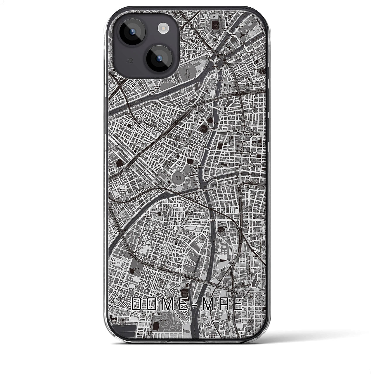 【ドーム前(大阪府)】地図柄iPhoneケース(クリアタイプ)