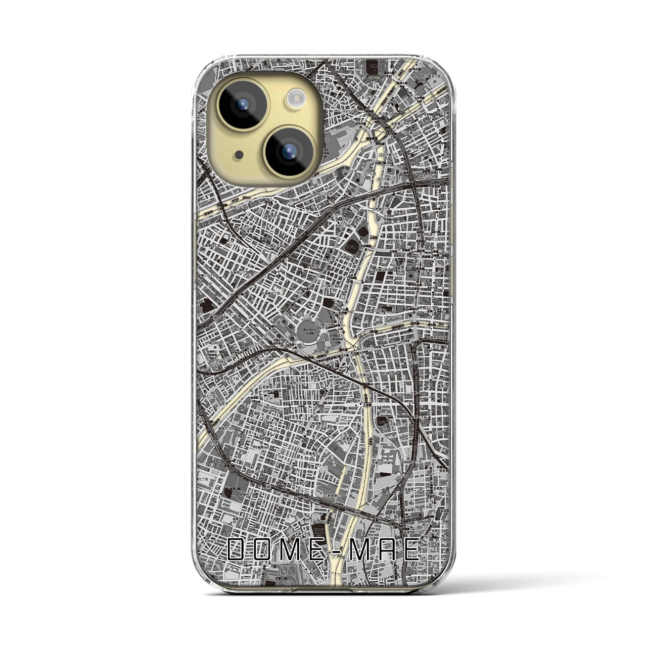 【ドーム前(大阪府)】地図柄iPhoneケース(クリアタイプ)