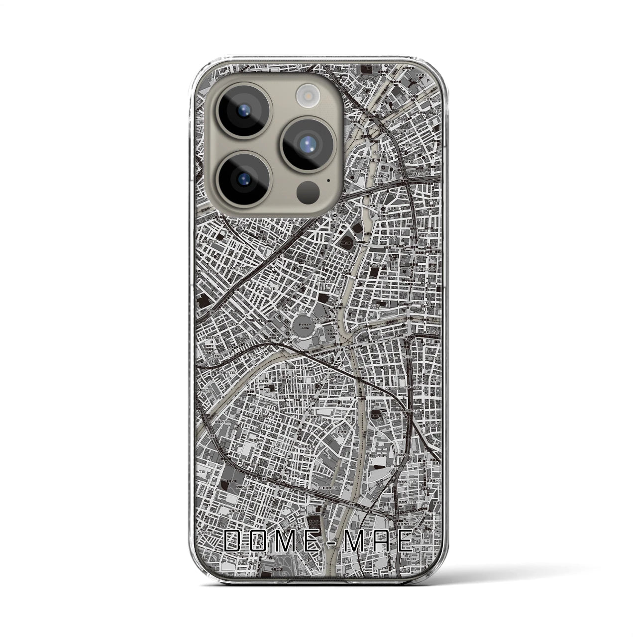 【ドーム前(大阪府)】地図柄iPhoneケース(クリアタイプ)