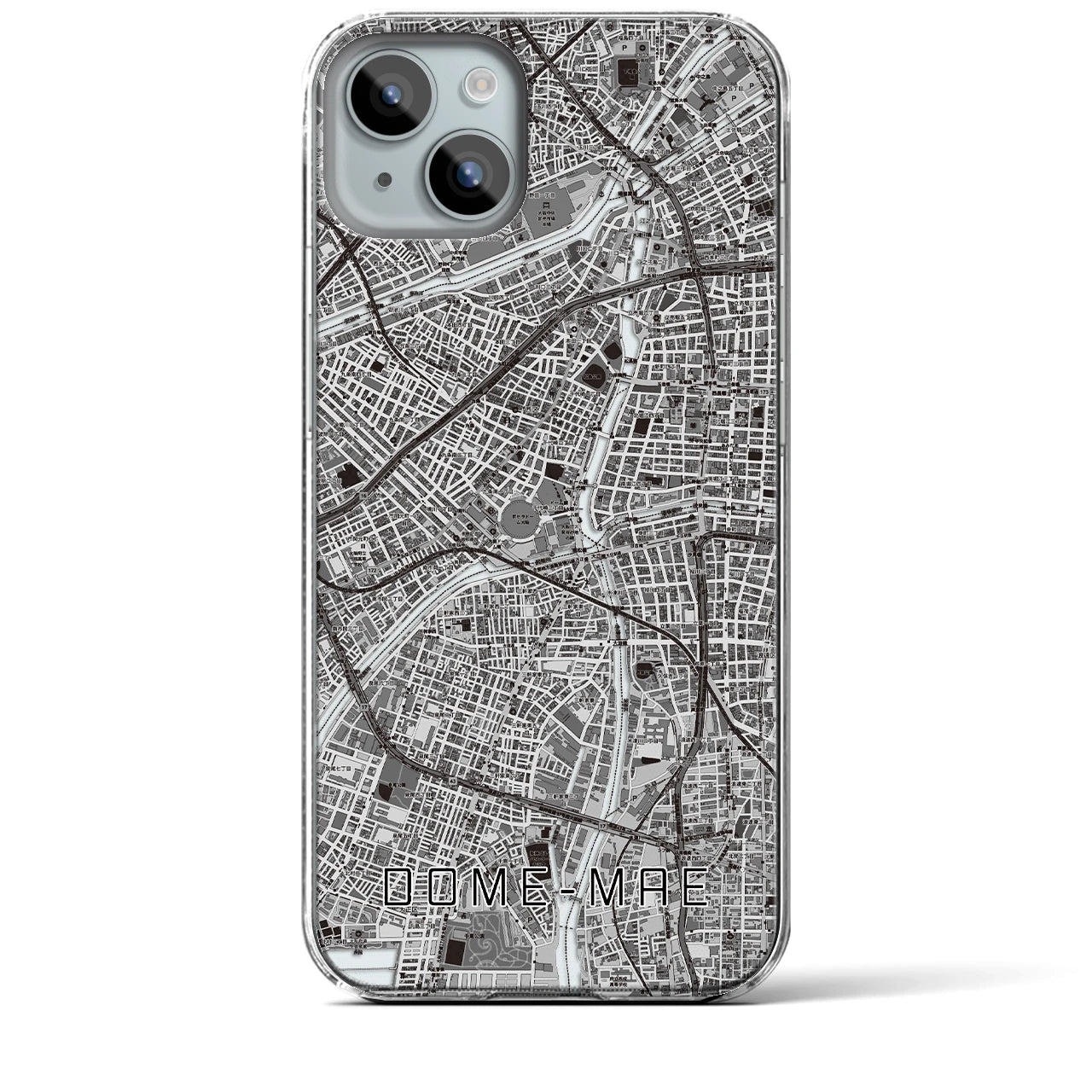 【ドーム前(大阪府)】地図柄iPhoneケース(クリアタイプ)