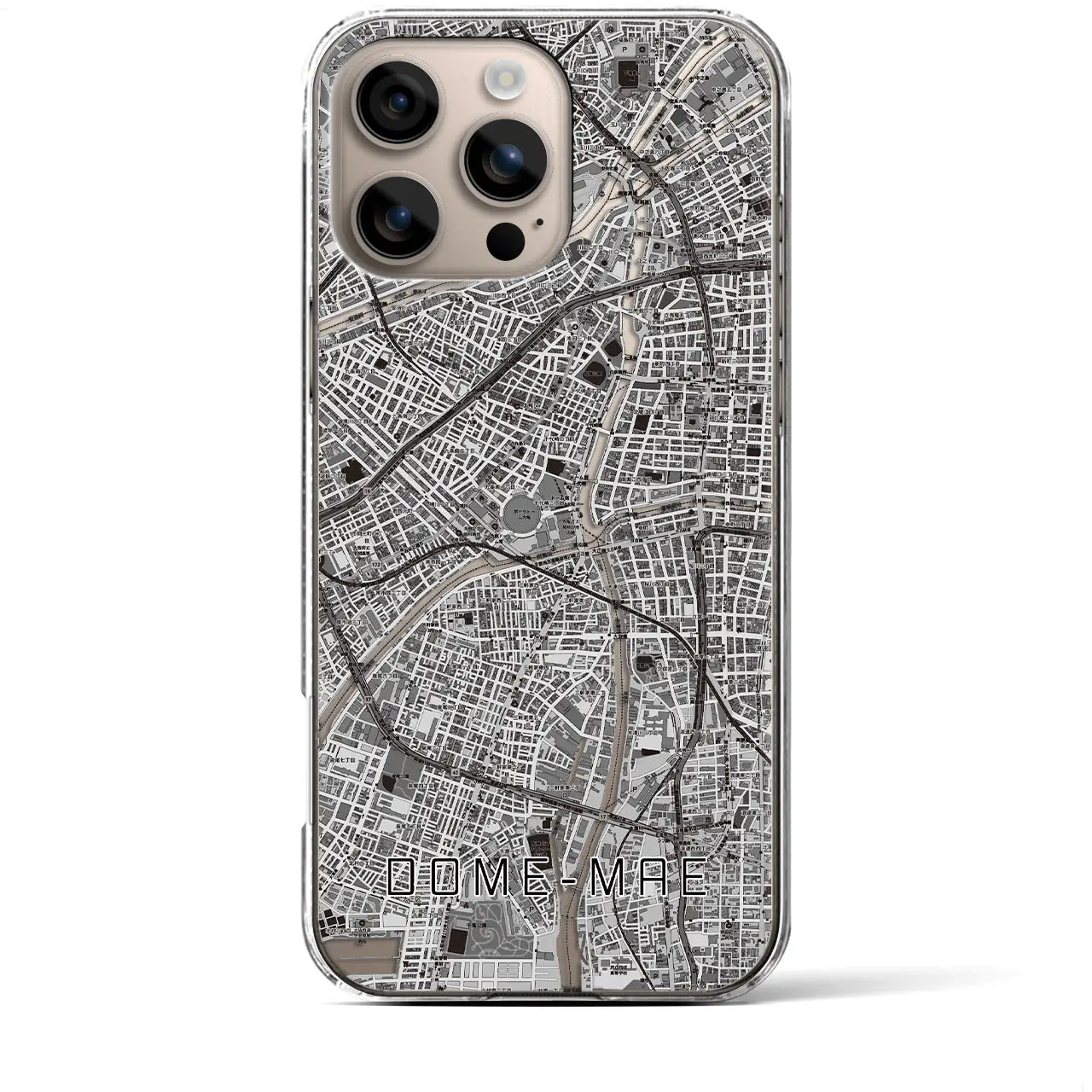 【ドーム前(大阪府)】地図柄iPhoneケース(クリアタイプ)