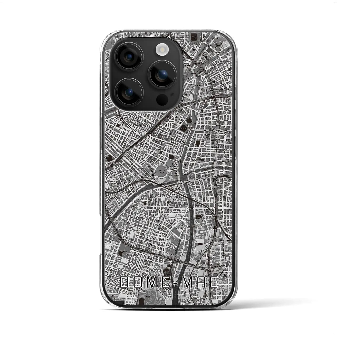 【ドーム前(大阪府)】地図柄iPhoneケース(クリアタイプ)