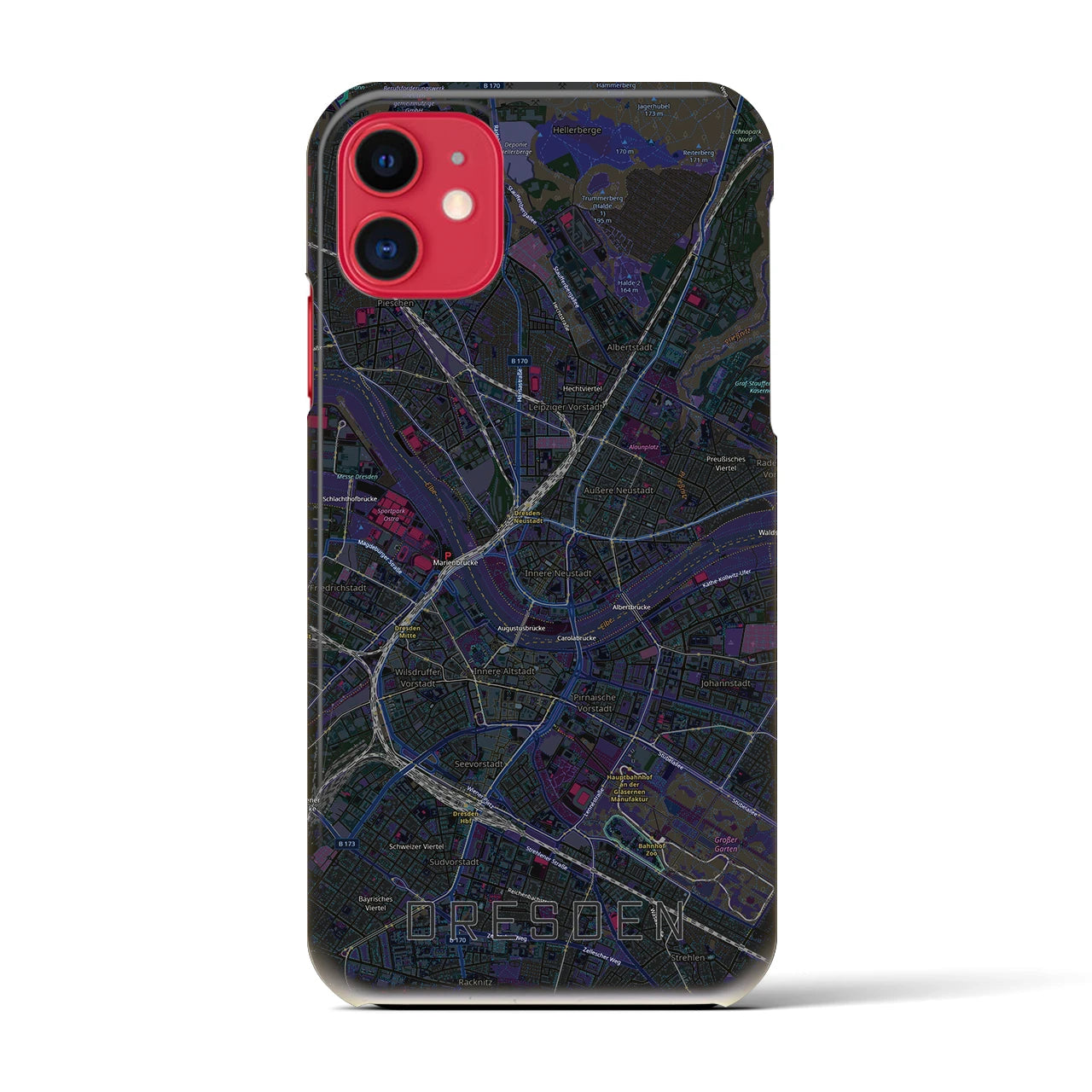 【ドレスデン(ドイツ)】地図柄iPhoneケース(バックカバータイプ)