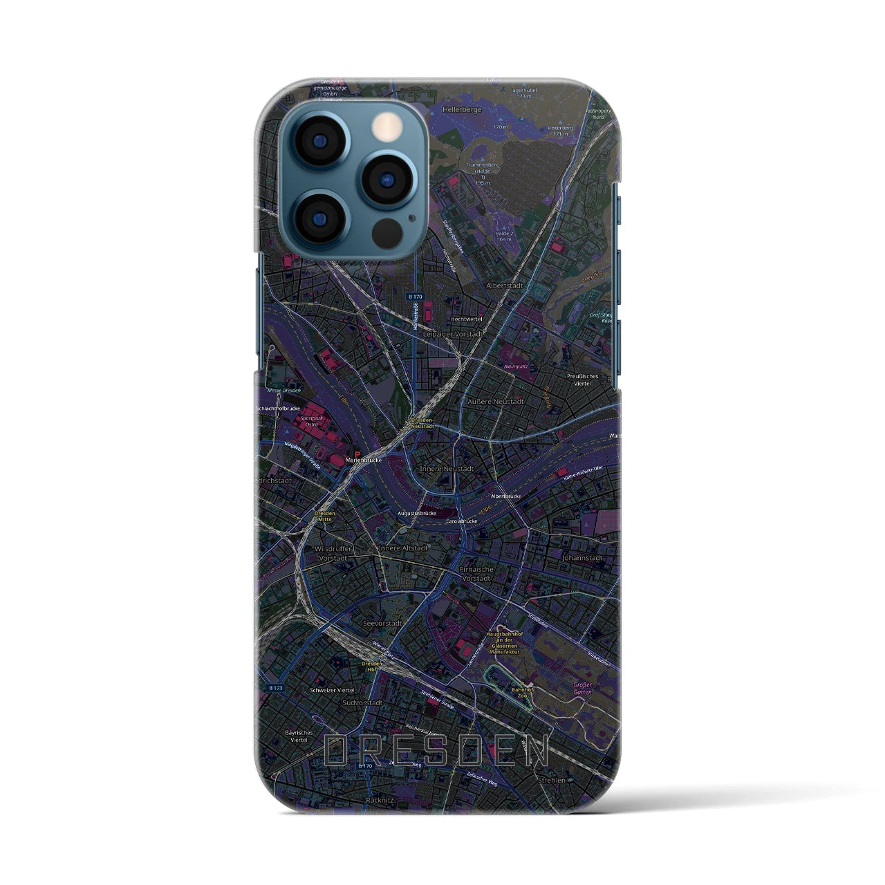 【ドレスデン(ドイツ)】地図柄iPhoneケース(バックカバータイプ)