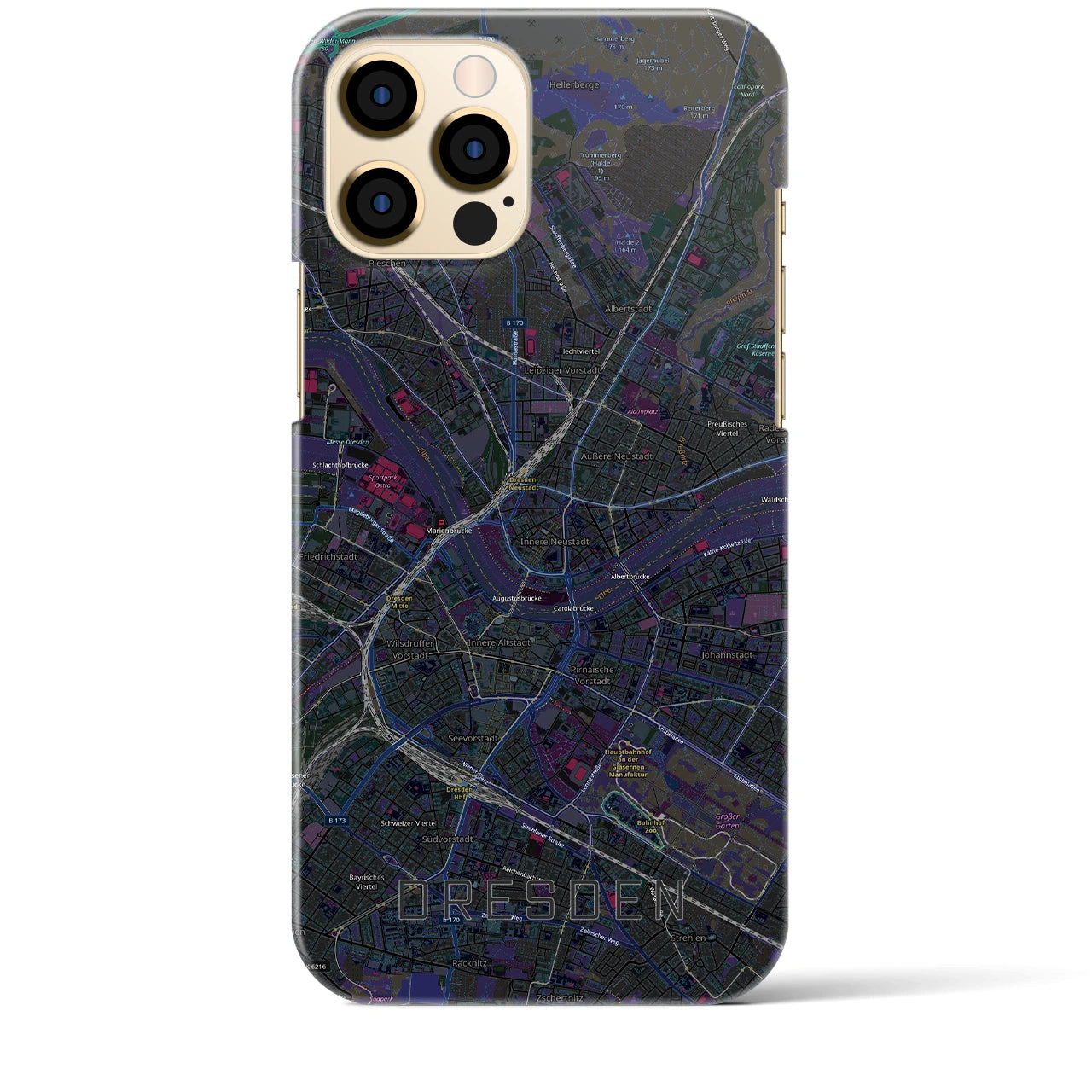 【ドレスデン(ドイツ)】地図柄iPhoneケース(バックカバータイプ)