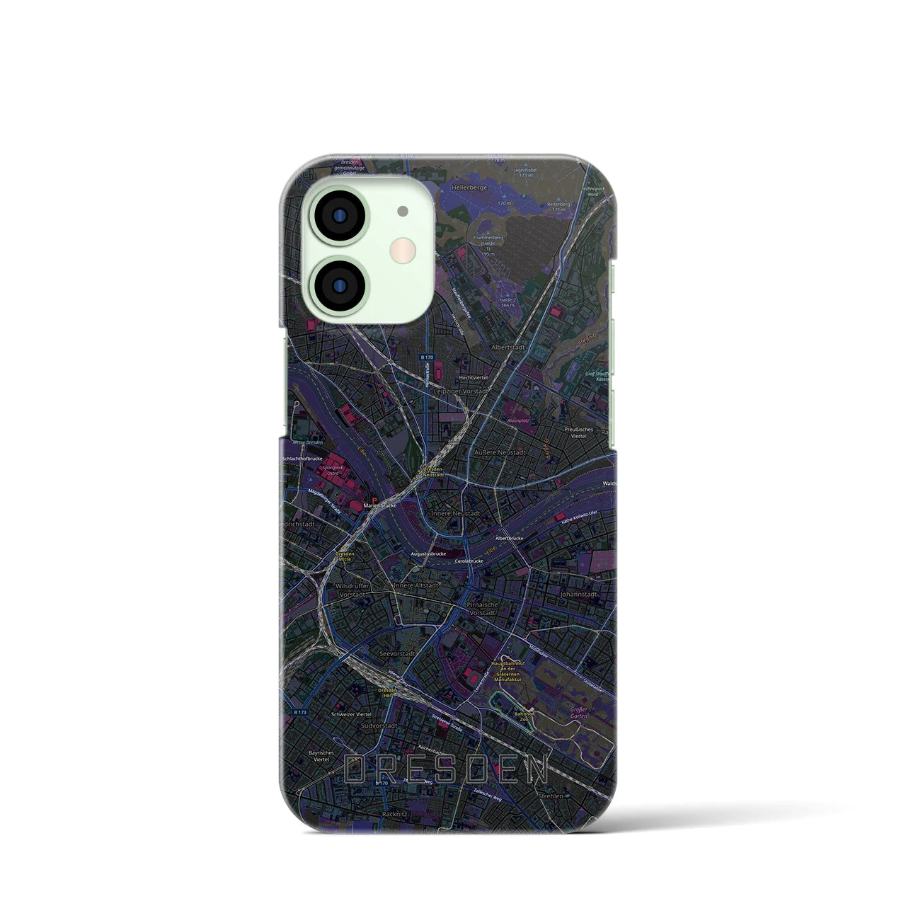 【ドレスデン(ドイツ)】地図柄iPhoneケース(バックカバータイプ)