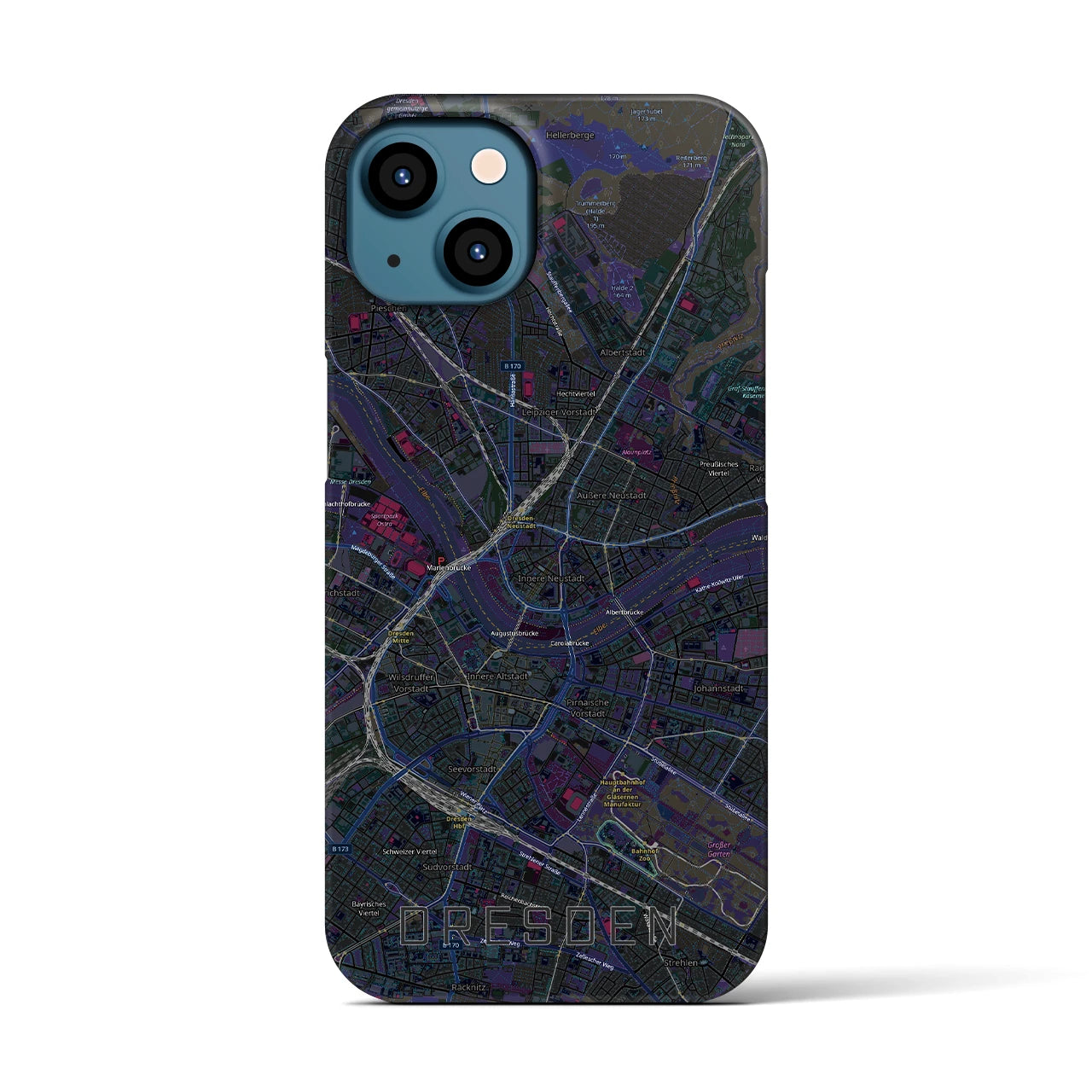 【ドレスデン(ドイツ)】地図柄iPhoneケース(バックカバータイプ)